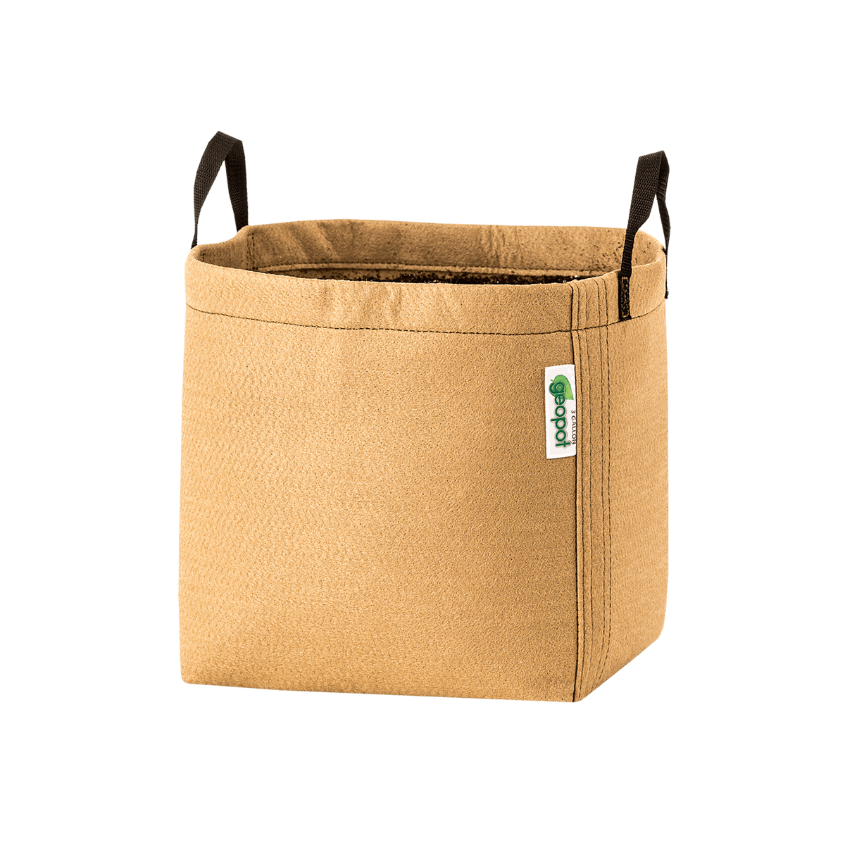 GeoPot Fabric Pot with Handles - Tan by Geopot