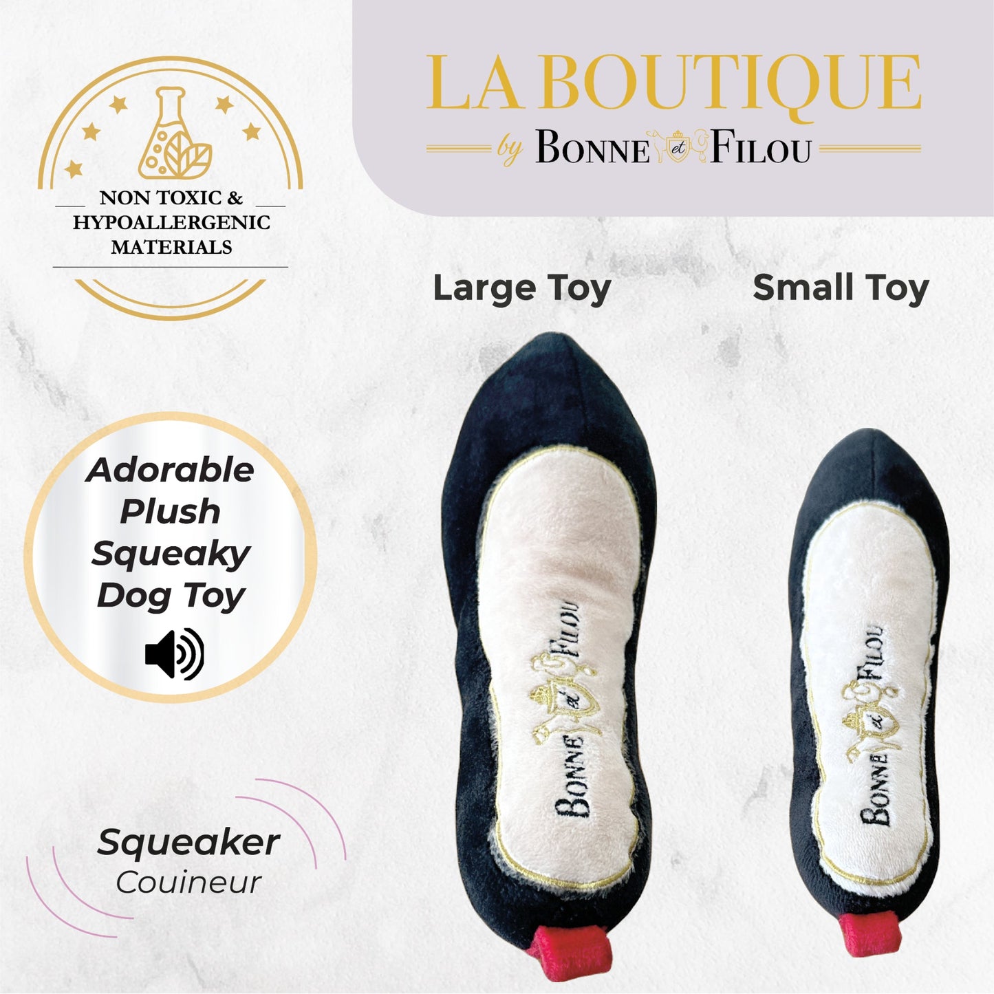 Red Heel Squeaky Dog Shoe Toy