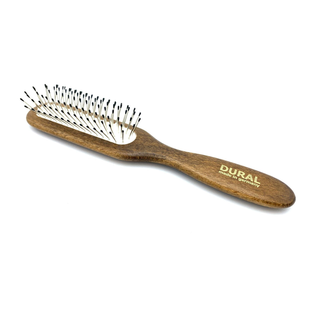 Dural Hair Brush For Styling & Care Rubber Cushion Steel Pins with Plastic Ball Tips Beech Wood