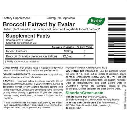 Evalar Broccoli Indol-3 Extract Herb by Evalar 30 Caps