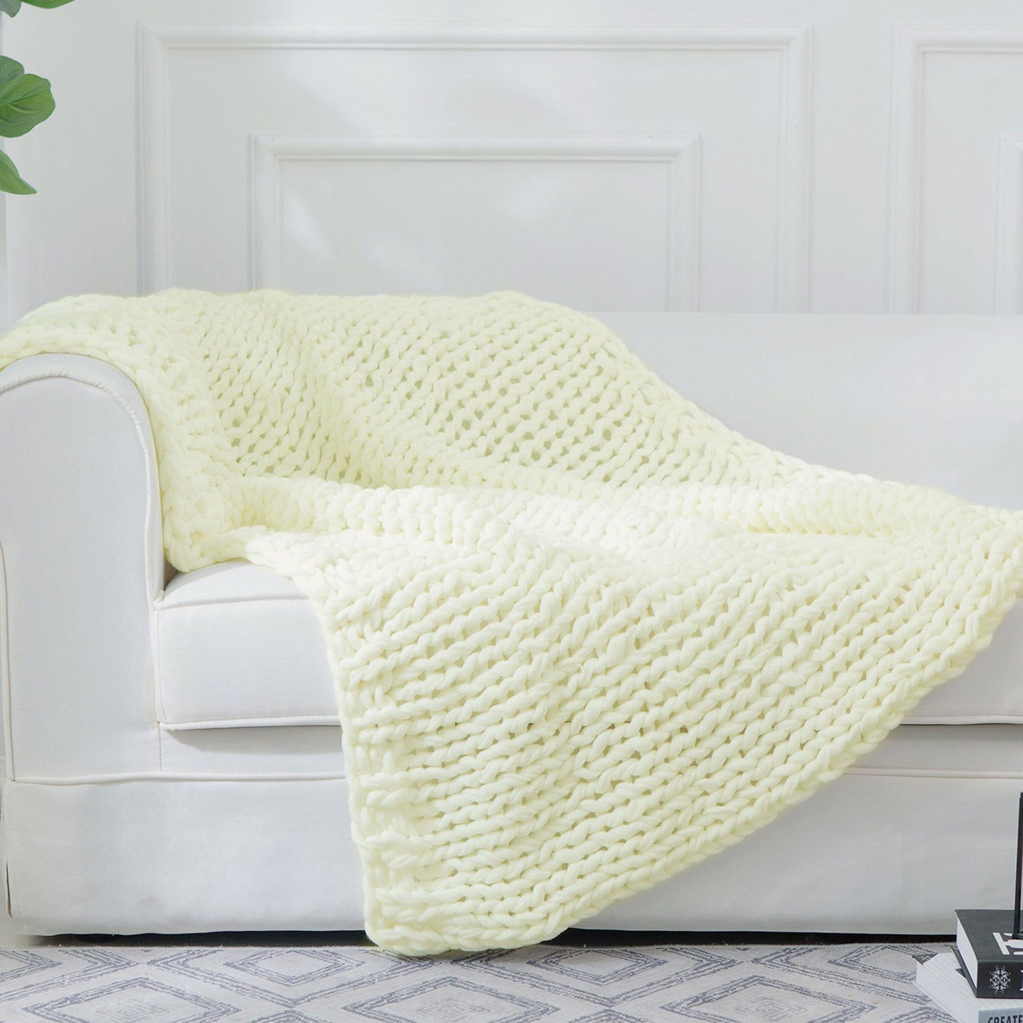 Cheer Collection Chunky Cable Knit Throw Blanket | Ultra Plush and Soft 100% Acrylic Accent Throw - 50 x 60