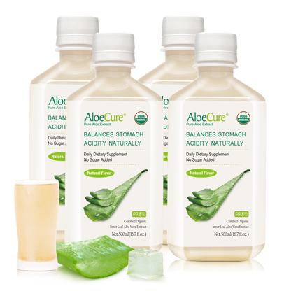 Pure Aloe Vera Juice Natural Flavor - USDA Certified Organic