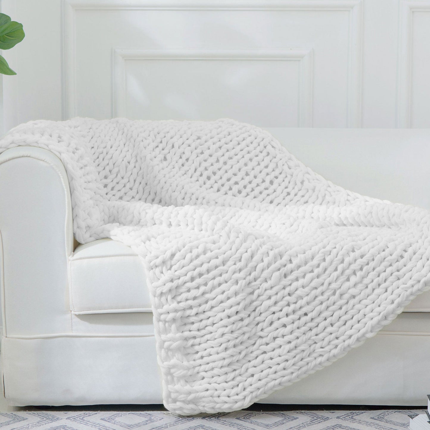 Cheer Collection Chunky Cable Knit Throw Blanket | Ultra Plush and Soft 100% Acrylic Accent Throw - 50 x 60