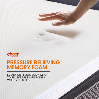 Cheer Collection 4 Inch Gel Infused Memory Foam Bed Topper with Washable Bamboo Cover