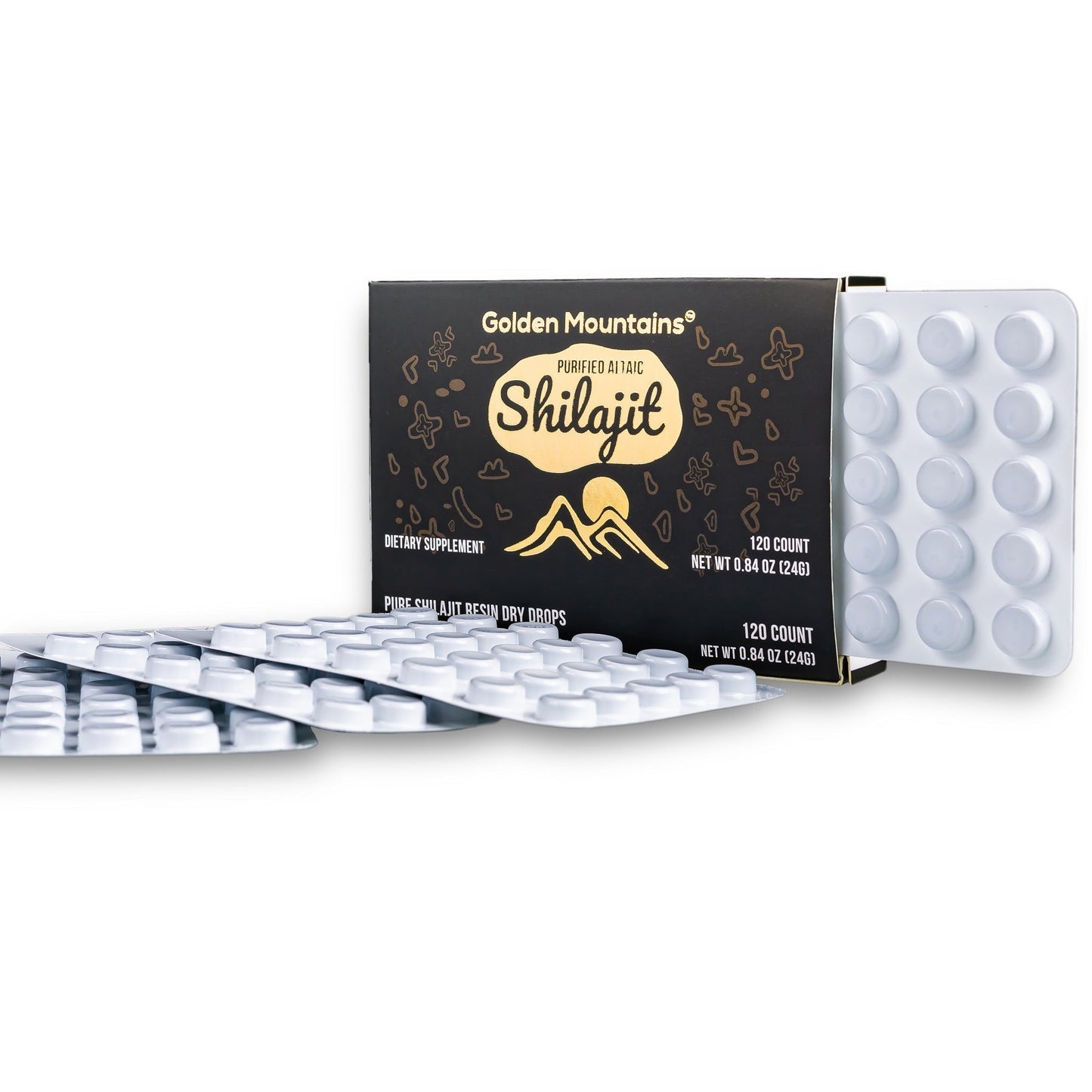 Shilajit 120 Dry Drops: Altai Golden Mountains Shilajit by Siberian Green