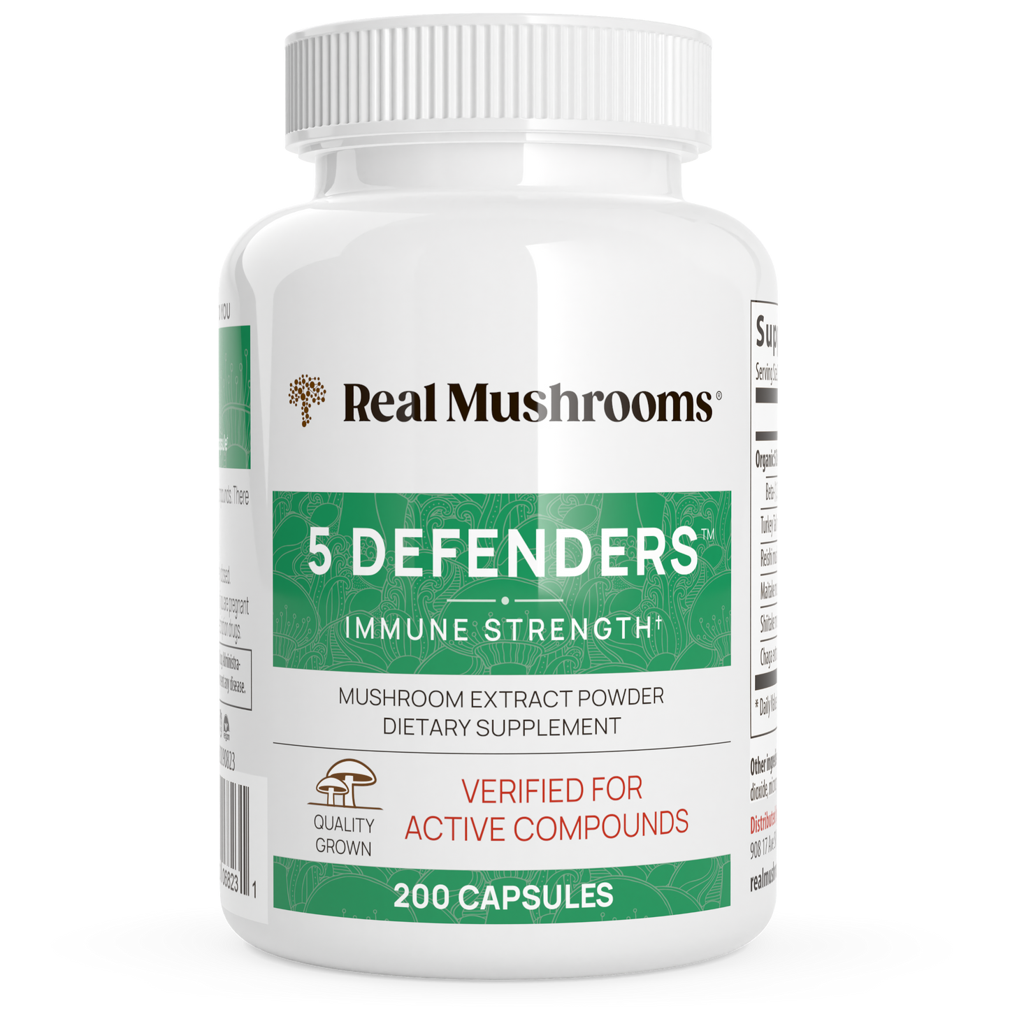 5 Defenders Organic Mushroom Blend Capsules by Real Mushrooms