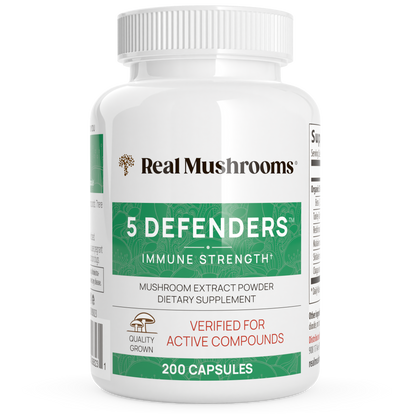 5 Defenders Organic Mushroom Blend Capsules by Real Mushrooms