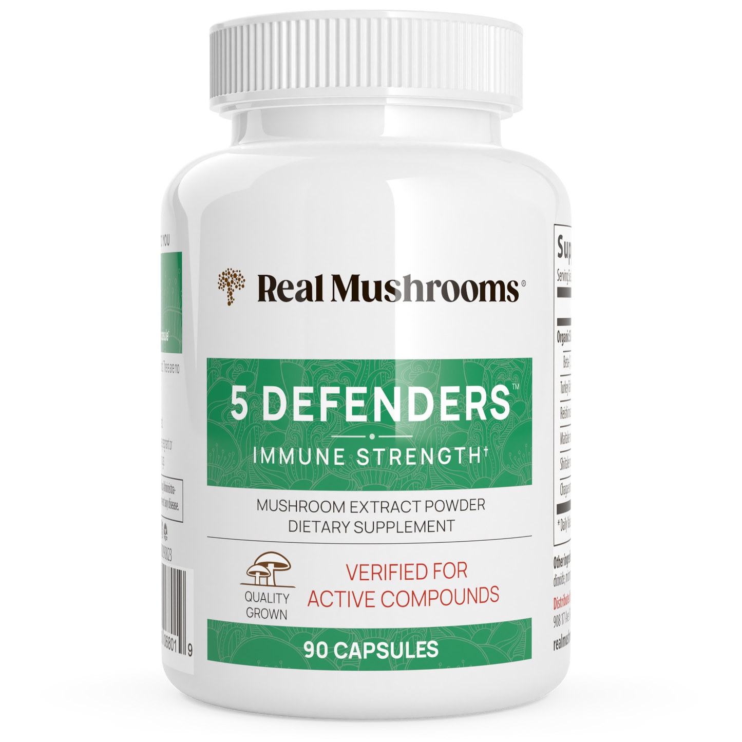 5 Defenders Organic Mushroom Blend Capsules by Real Mushrooms