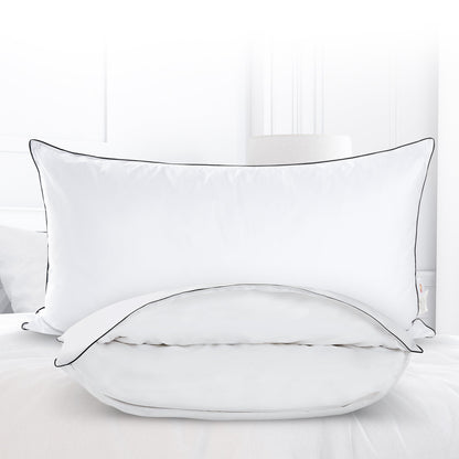 Cheer Collection Set of 2 Adjustable Layer Pillows - Two Bed Pillows with Removable Gel Fiber Fill Inserts for Sleeping