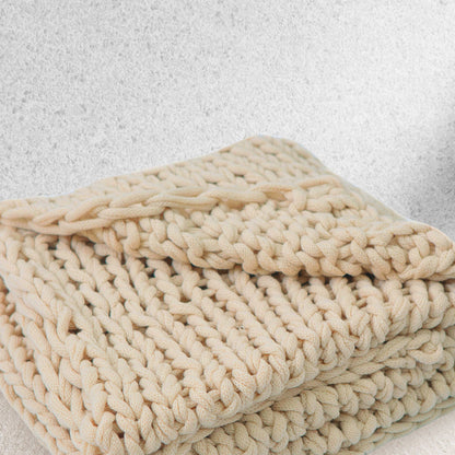 Cheer Collection Chunky Cable Knit Throw Blanket | Ultra Plush and Soft 100% Acrylic Accent Throw - 50 x 60