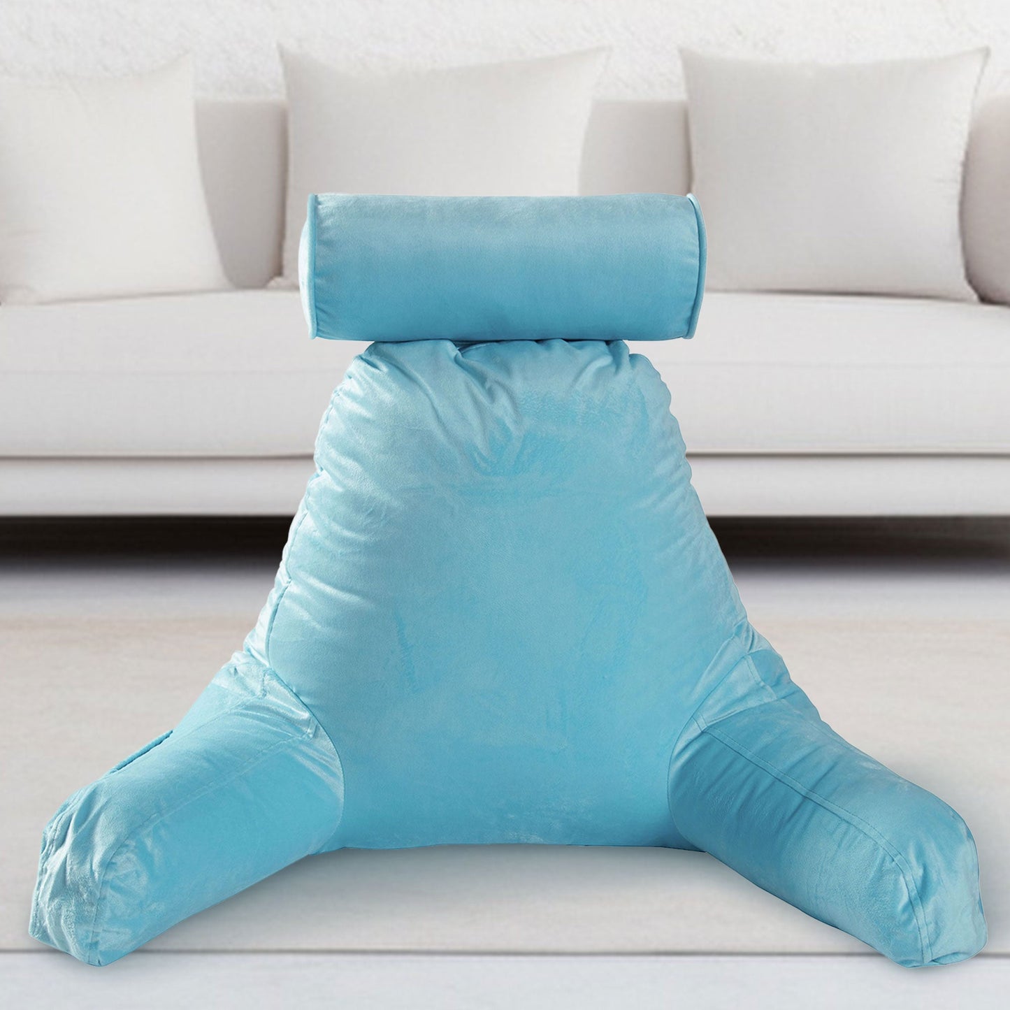 Cheer Collection TV &  Reading Pillow with Detachable Cervical Bolster Backrest , Washable