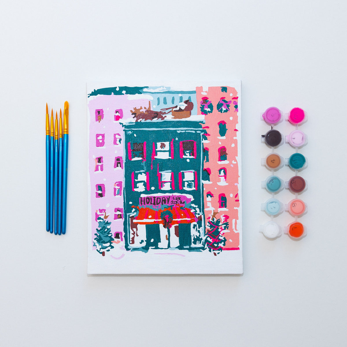 Holiday Bookstore by Nysha Lilly Paint by Numbers Framed Mini