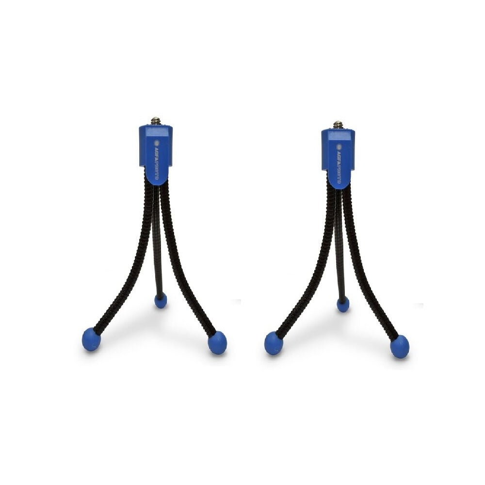 Agfa Photo 5 Inch Flexible Mini Tripod - Blue (Pack of Two)