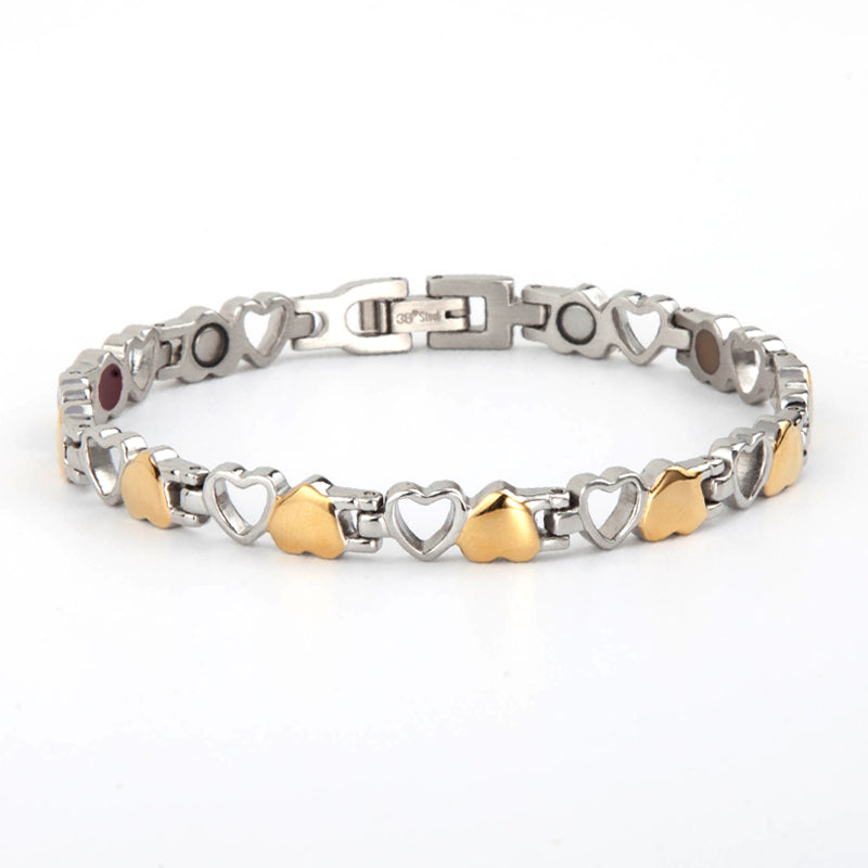 Stainless Steel Energy Bracelet 4-in-1. 9 Colors available. Model B041-Hearts