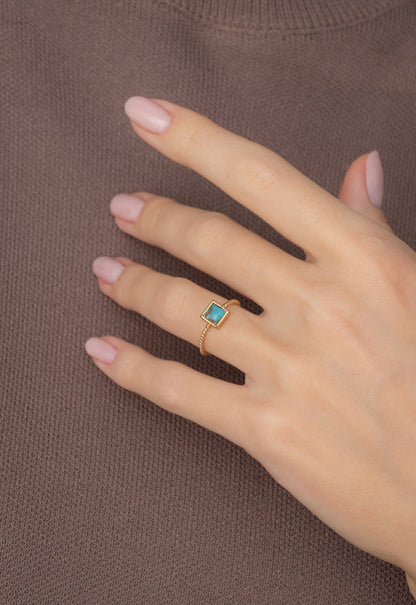 Jayne Turquoise Square Ring by Starfish Project