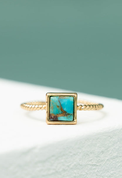 Jayne Turquoise Square Ring by Starfish Project