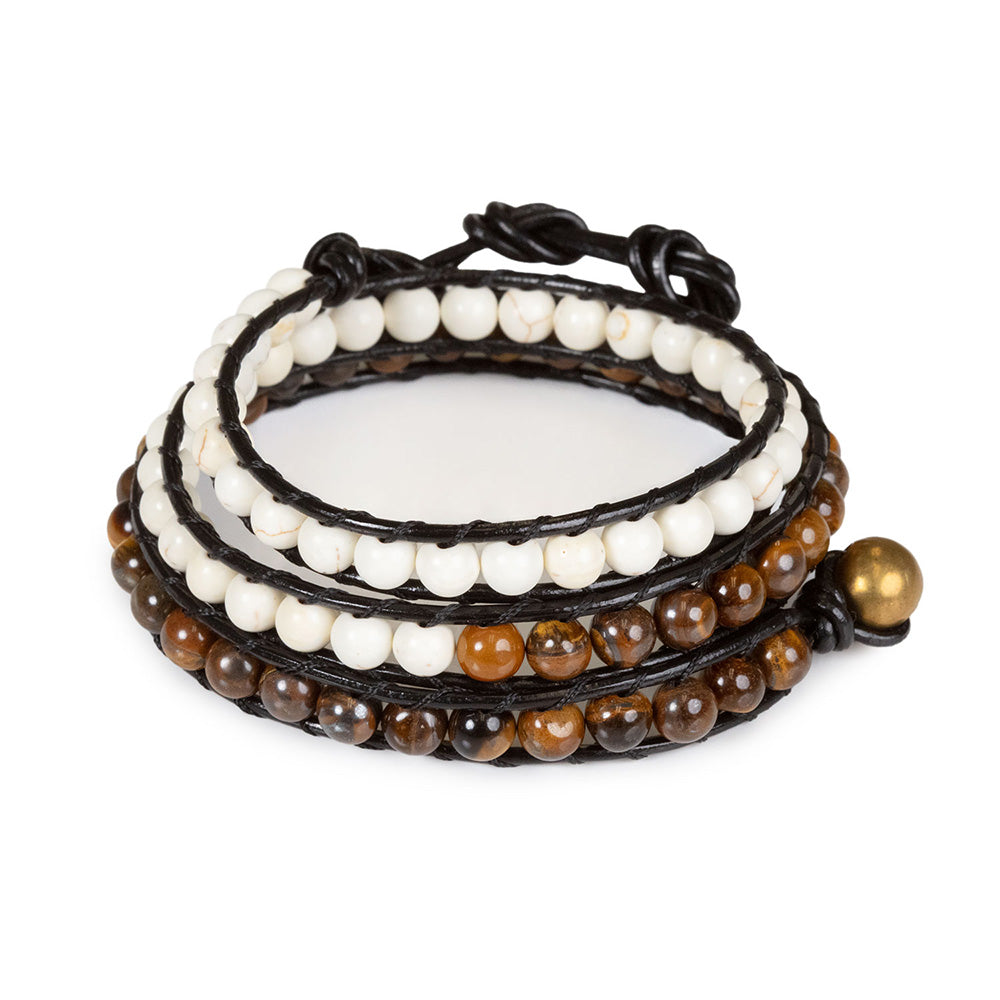 White Turquoise + Tiger Eye Bracelet