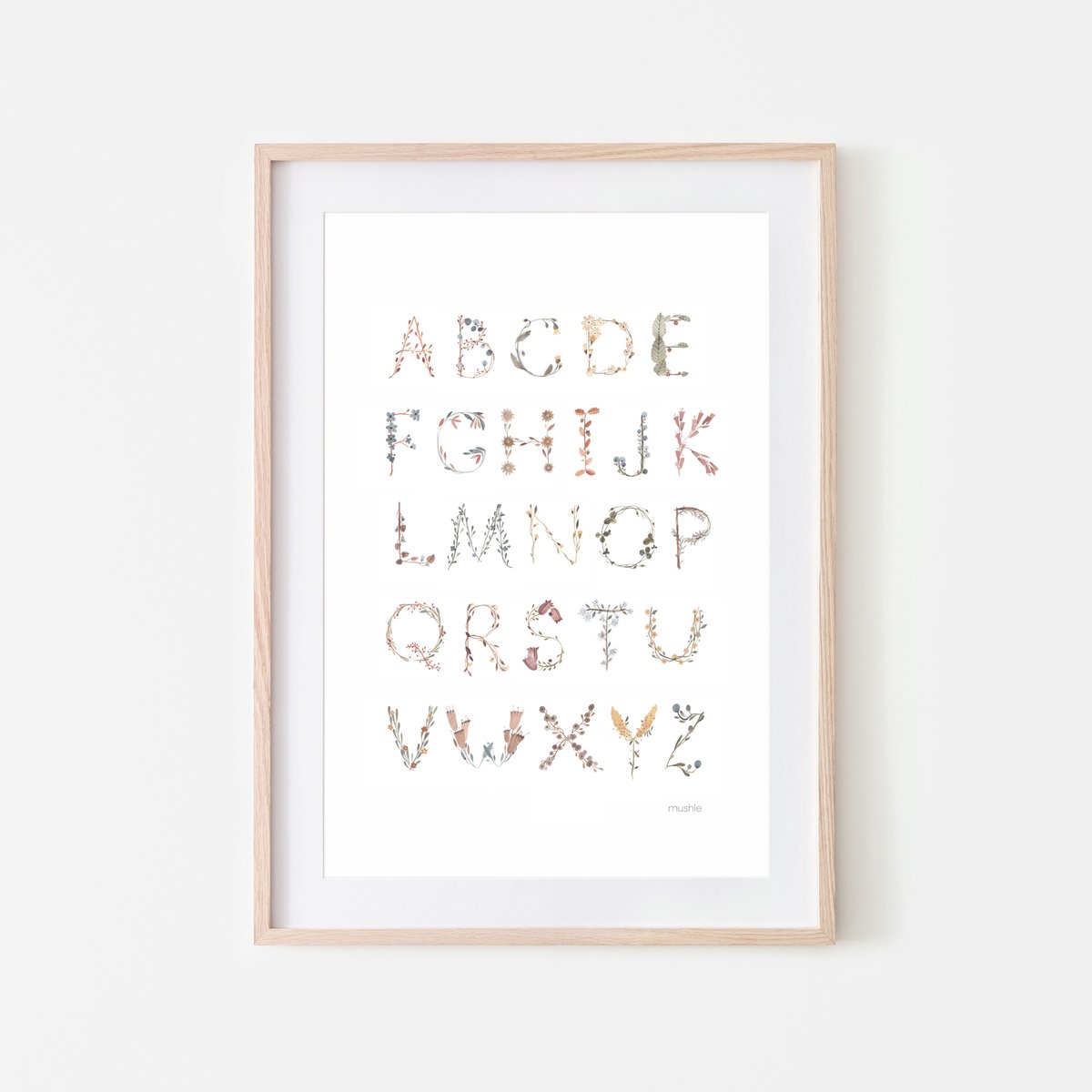 Alphabet Floral Poster