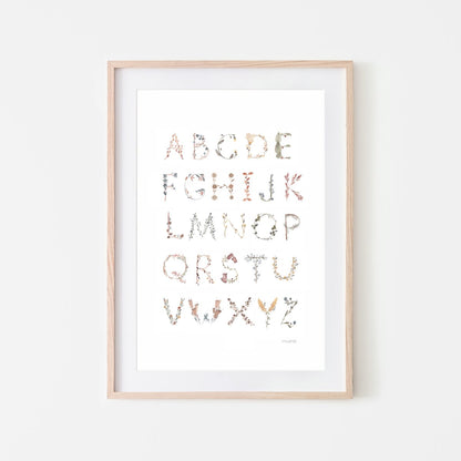 Alphabet Floral Poster