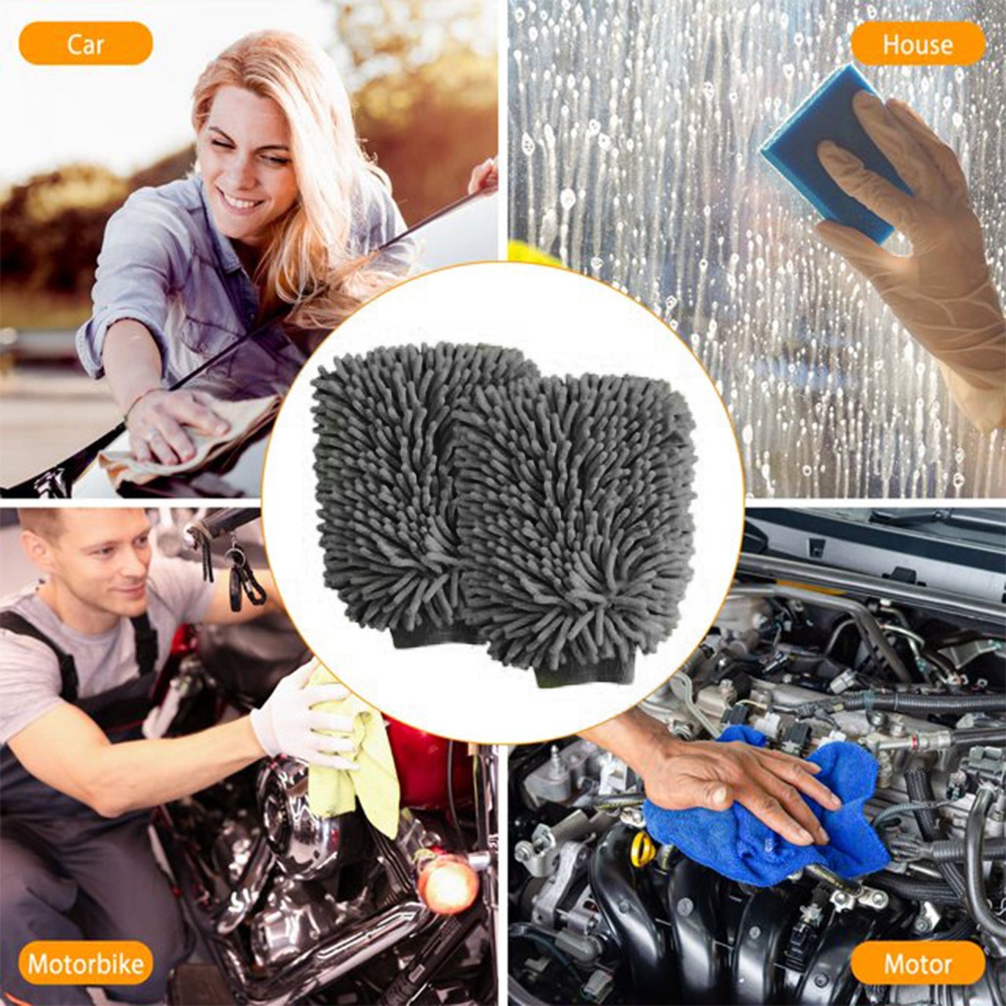 Microfiber Chenille Car Cleaning Mitt