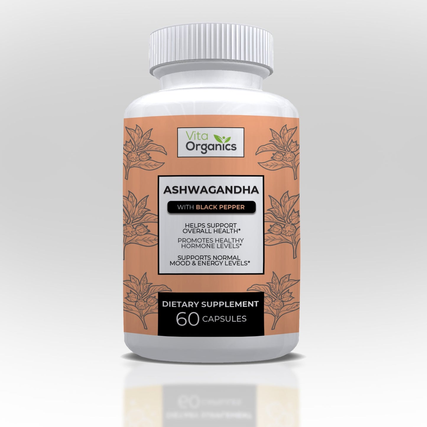 Premium Ashwagandha with Black Pepper by Vita Organics