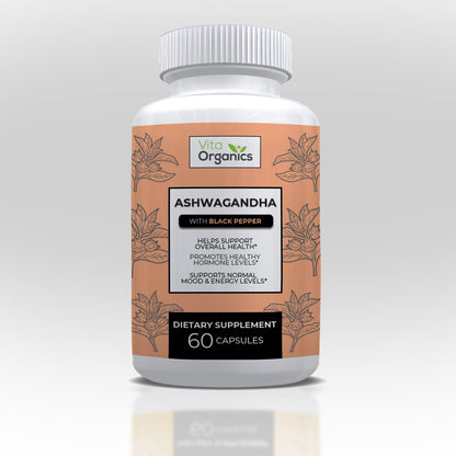 Premium Ashwagandha with Black Pepper by Vita Organics