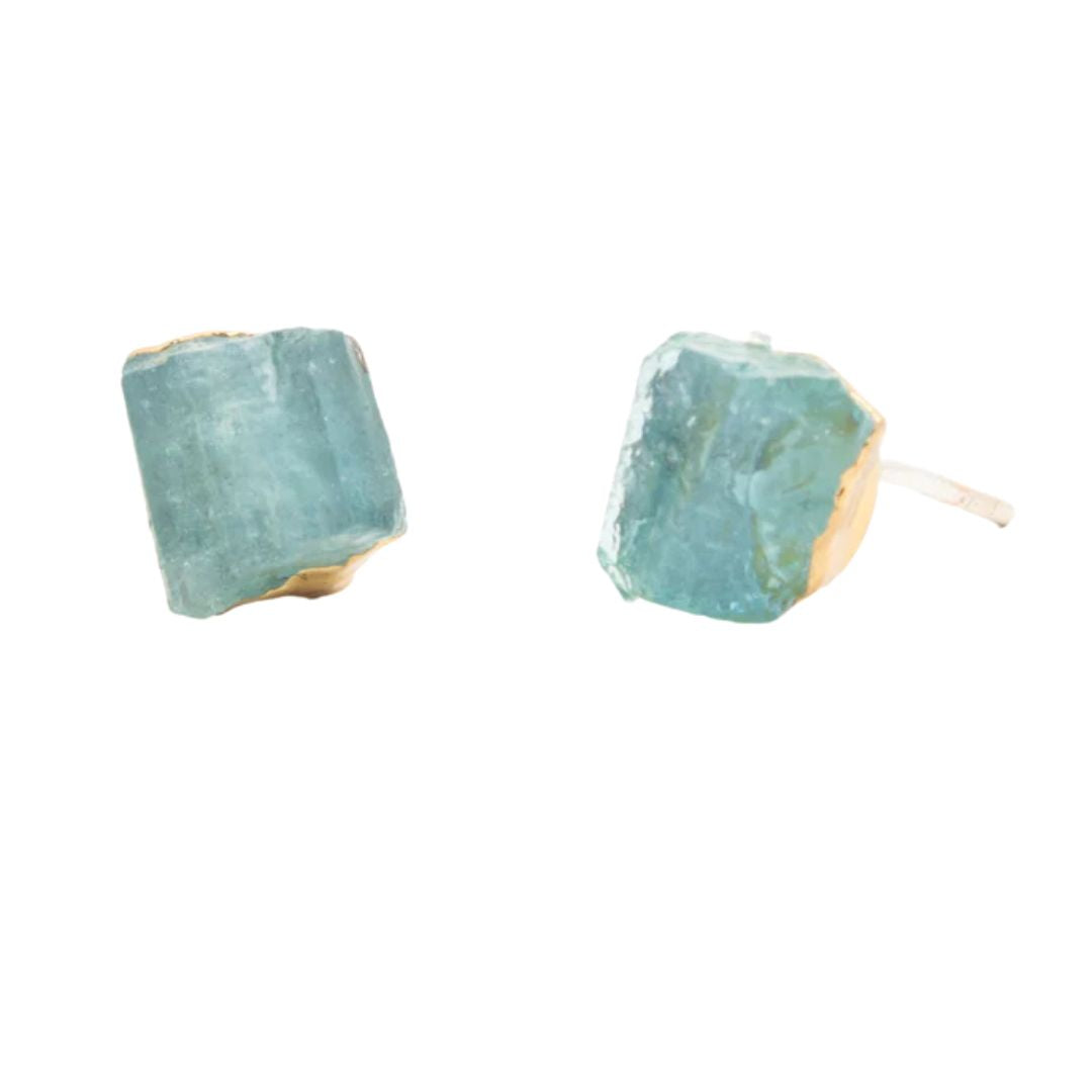 Audacious Aquamarine Studs by Made for Freedom