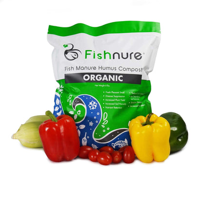 Fishnure 8lb sustainably sourced odorless organic humus compost fertilizer by Fishnure