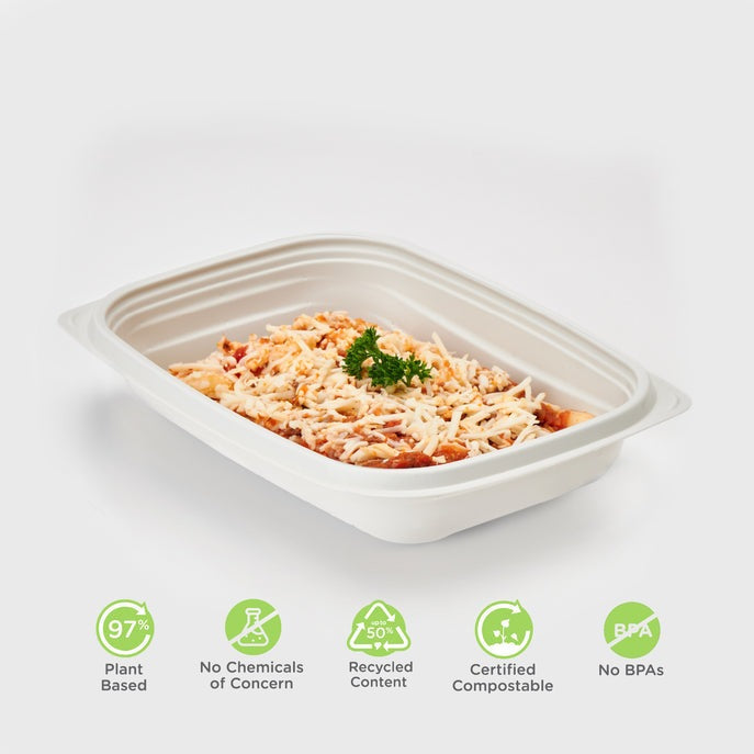 16 oz. GoodToGo™ Microwavable Container, Stone, CPLA, 450/Case