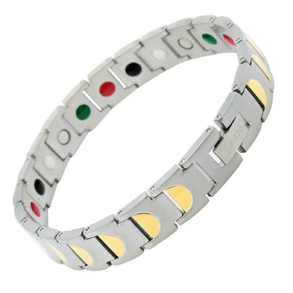 Stainless Steel Energy Bracelet 4-in-1. Silver/Gold Color. Model BR-S-157