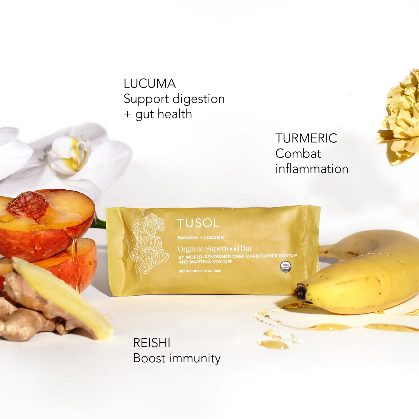 Organic Banana + Lucuma Superfood Bar (8 Pack) by TUSOL Wellness