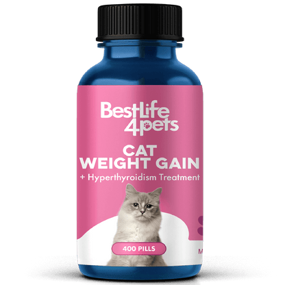 Hyperthyroidism Supplement for Cats - Treats Cat Hyperthyroid, Patchy Hair Loss, and Helps Cat Weight Gain by BestLife4Pets