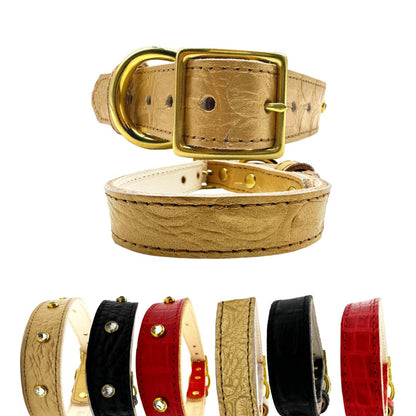 Croc Leather Dog Collar