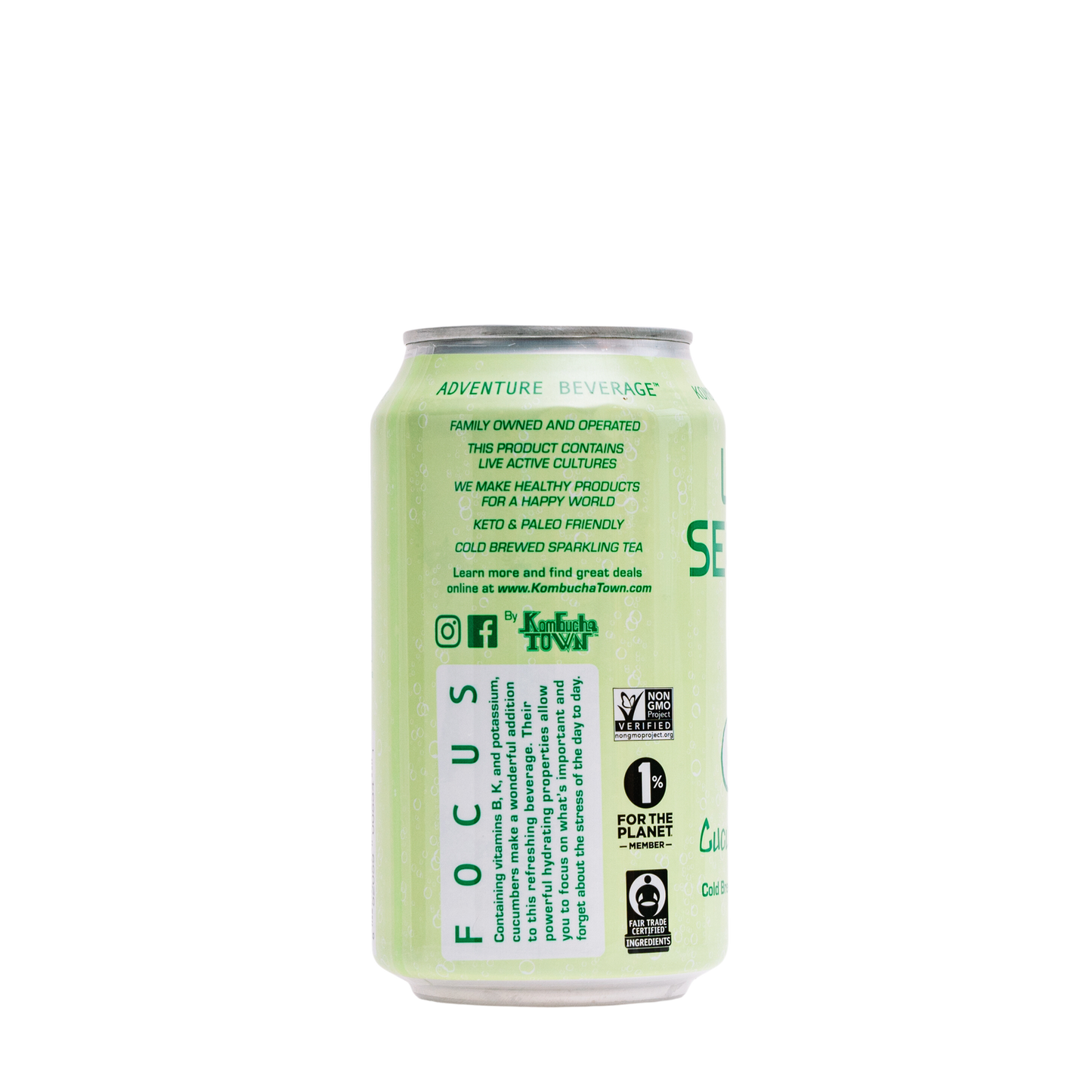 Cucumber Live Seltzer (case of 12) by KombuchaTown