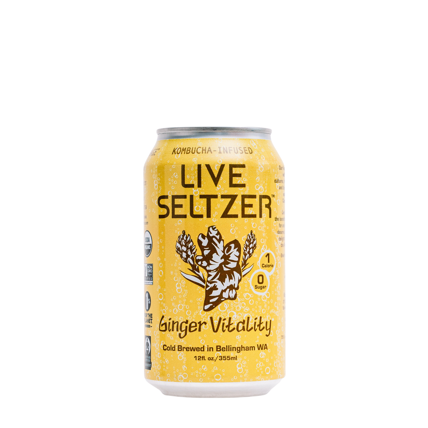 Ginger Energy Live Seltzer (case of 12) by KombuchaTown