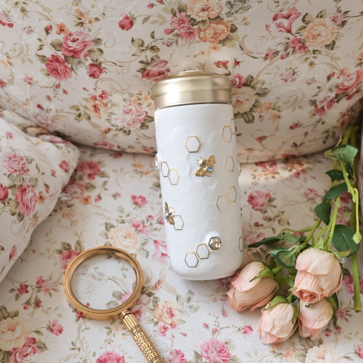 Honey Bee Travel Mug with Crystals by ACERA LIVEN