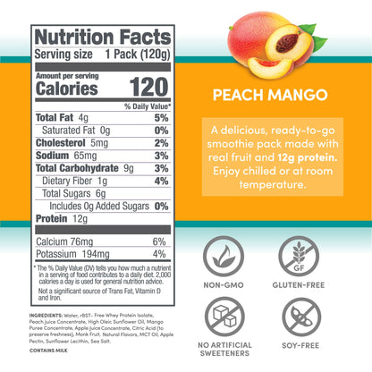 Protein Smoothie - Peach Mango 12 pack