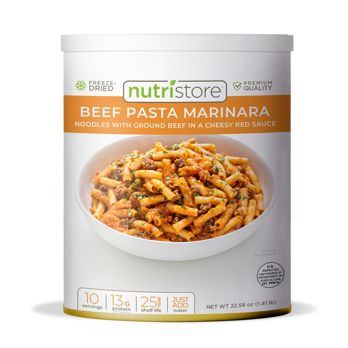 Beef Pasta Marinara - #10 Can by Nutristore