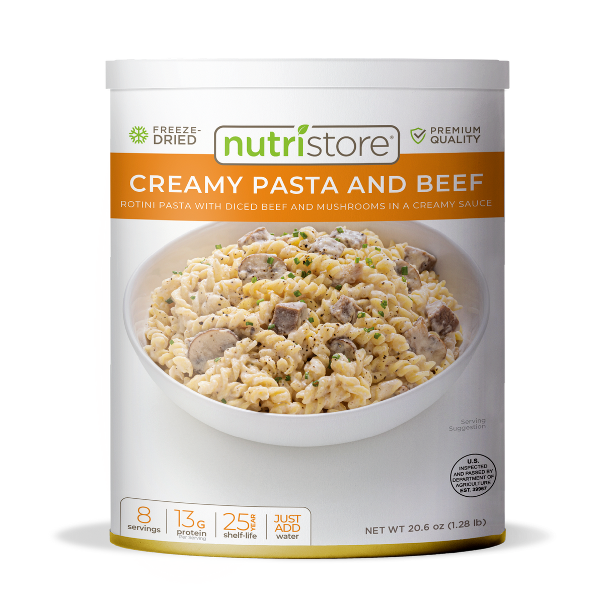 Creamy Pasta and Beef Freeze Dried - #10 Can by Nutristore