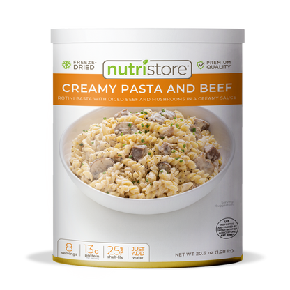 Creamy Pasta and Beef Freeze Dried - #10 Can by Nutristore