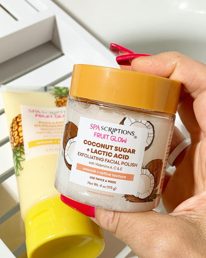 Fruit Glow Coconut Sugar + Lactic Acid Exfoliating Facial Polish