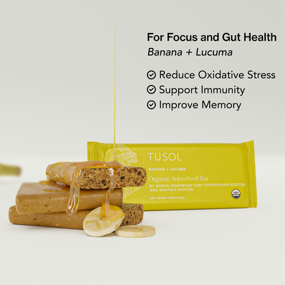 Organic Banana + Lucuma Superfood Bar (8 Pack) by TUSOL Wellness