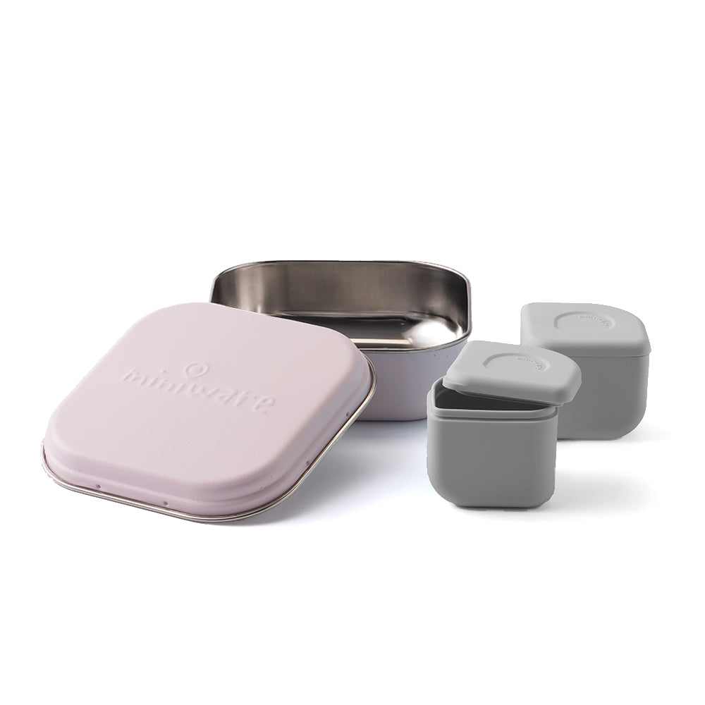 GrowBento: All Ages Bento Box - Cotton Candy + Dove Grey by Miniware