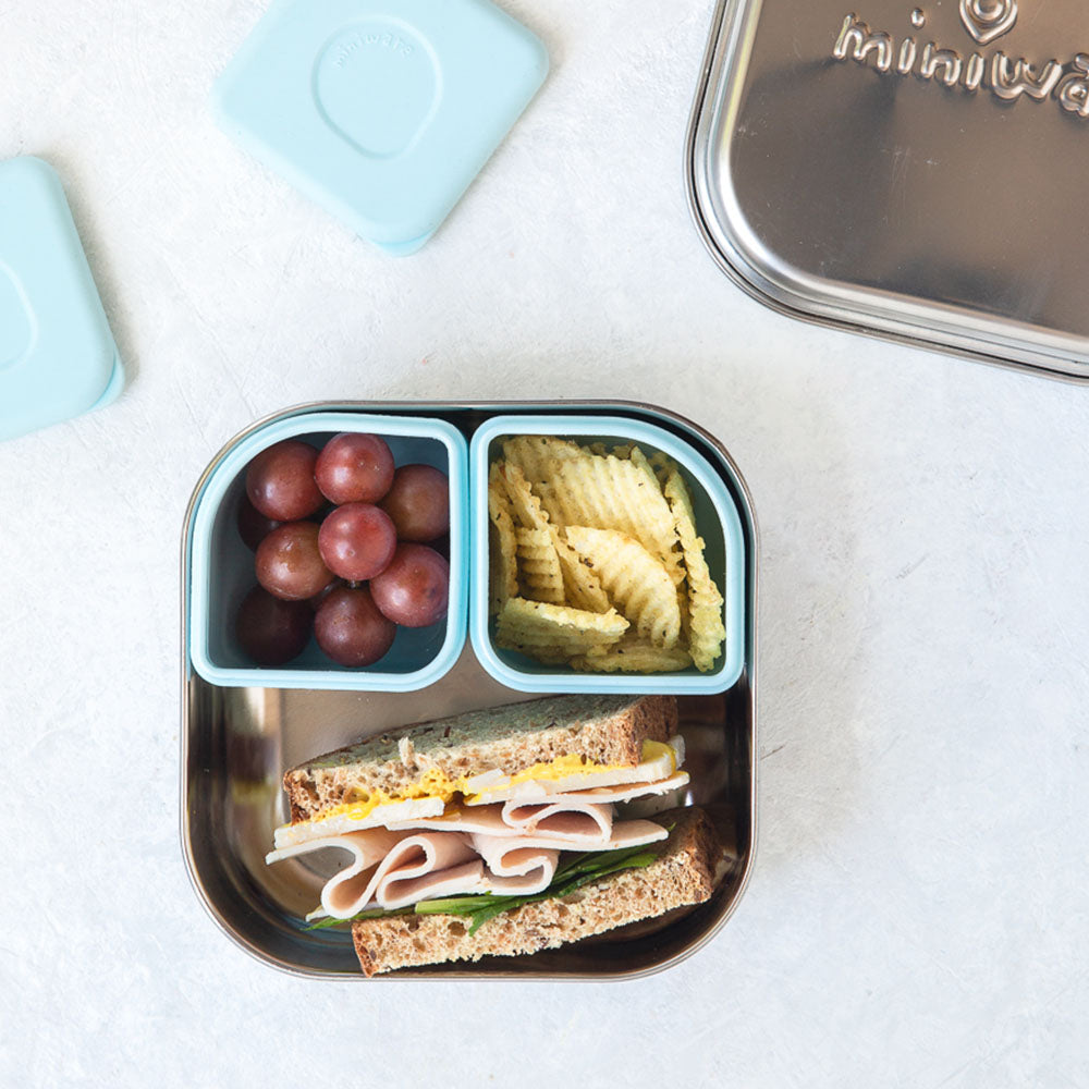 GrowBento: All Ages Bento Box - Chrome + Aqua by Miniware