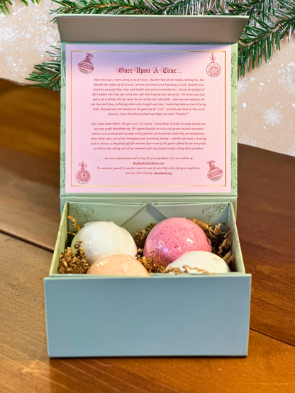 Mom Bomb Evergreen Holiday Bath Bomb Gift Set – Refreshing Scents for a Festive Escape  (4 x 5oz)