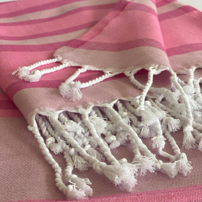 Samara Sustainable Turkish Towel Pink by Hilana Upcycled Cotton