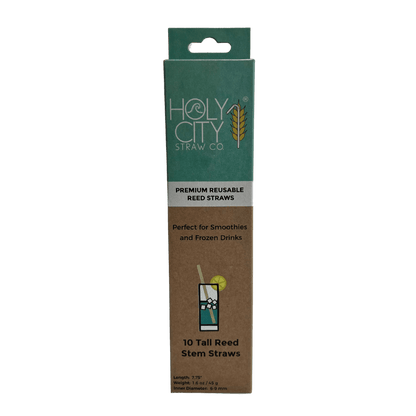 Tall Reed Stem Drinking Straws | Inner pack | 20 x 10ct. Boxes by Holy City Straw Company