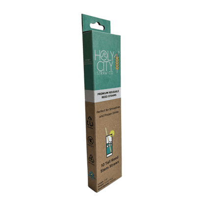 Tall Reed Stem Drinking Straws | Inner pack | 20 x 10ct. Boxes by Holy City Straw Company