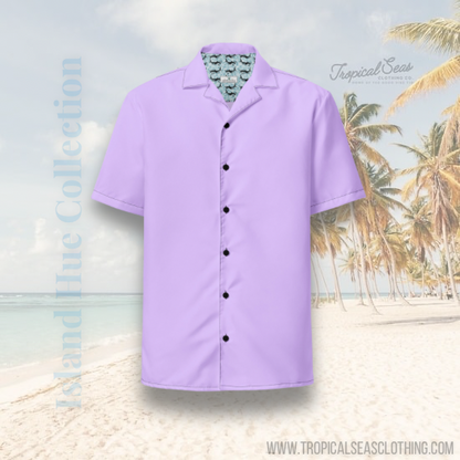 Elegant Recycled Polyester Camp Shirt | Deep Purple | Eco-Friendly Gift for Him | Pulls 2 Pounds of Ocean Plastic