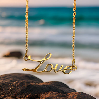 Love Script Necklace by The Urban Charm